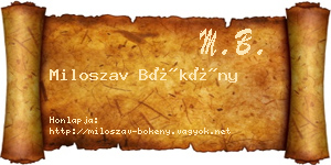 Miloszav Bökény névjegykártya